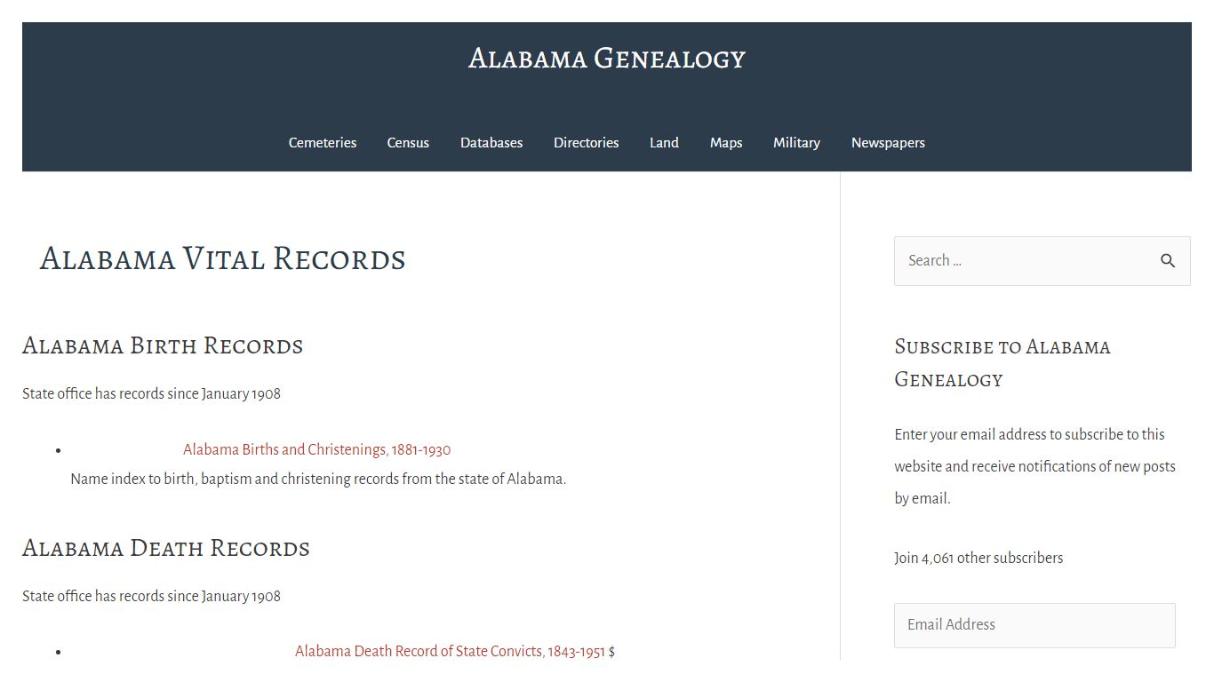 Alabama Vital Records — Alabama Genealogy